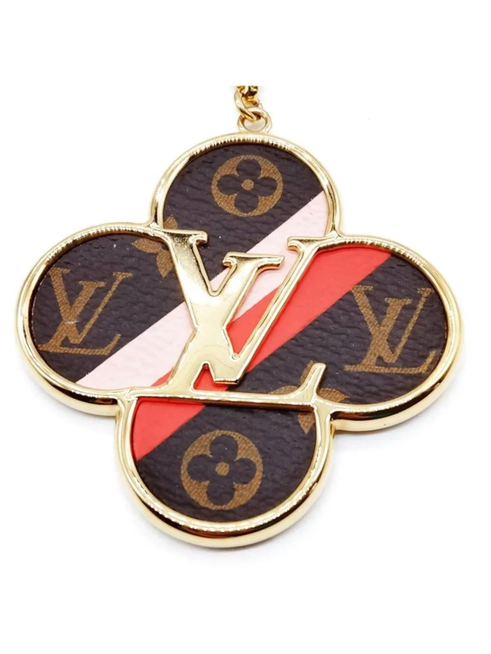 Authentic Louis Vuitton Monogram Flower Bag Charm & Key Holder